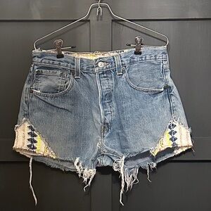 Handmade- RELOVED- made in the USA- sustainable Levi’s Jean shorts